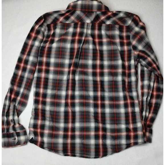 Volcom Workwear Flannel Shirt Mens Medium Plaid Button Up‎ Long Sleeve - Picture 3 of 14